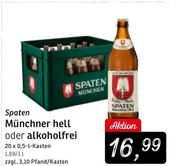 KONSUM Spaten Münchner hell oder alkoholfrei Angebot