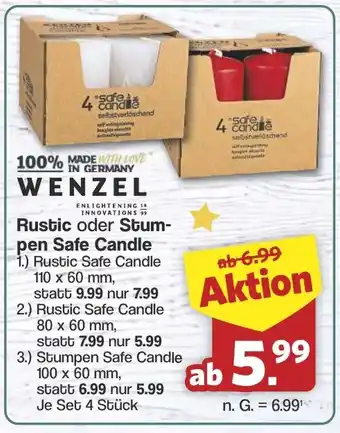 Famila Nord West WENZEL Rustic oder Stumpen Safe Candle Angebot