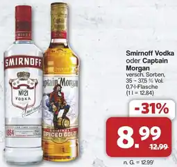 Famila Nord West Smirnoff Vodka oder Captain Morgan Angebot