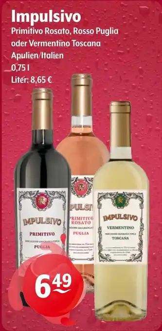 Getränke Hoffmann Impulsivo Primitivo Rosato, Rosso Puglia oder Vermentino Toscana Angebot