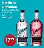 Getränke Hoffmann Northern Narration Dry Gin oder Pink Gin Angebot