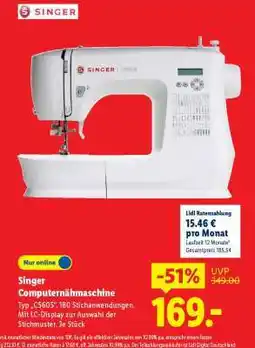 Lidl SINGER Computernähmaschine Angebot