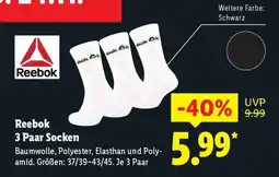 Lidl Reebok 3 Paar Socken Angebot