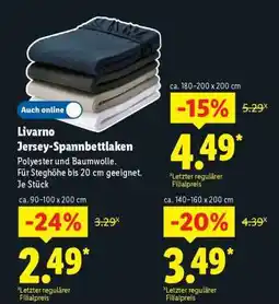 Lidl Livarno Jersey-Spannbettlaken Angebot