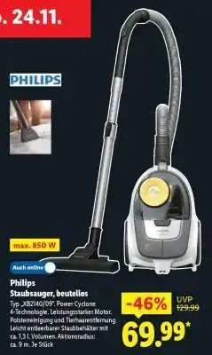 Lidl Philips Staubsauger, beutellos Angebot