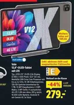 Lidl 12,6-OLED-Tablet mit LTE Angebot