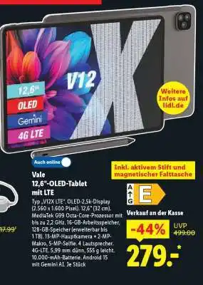 Lidl 12,6-OLED-Tablet mit LTE Angebot