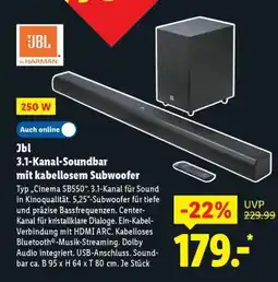 Lidl Jbl 3.1-Kanal-Soundbar mit kabellosem Subwoofer Angebot