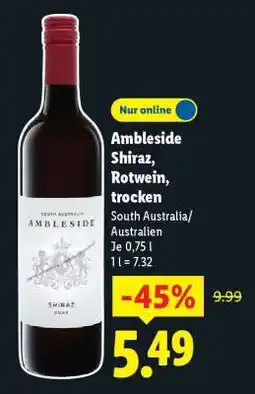 Lidl Ambleside Shiraz, Rotwein, trocken Angebot