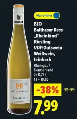Lidl BIO Balthasar Ress „Rheinkind“ Riesling VDP.Gutswein Weißwein, feinherb Angebot
