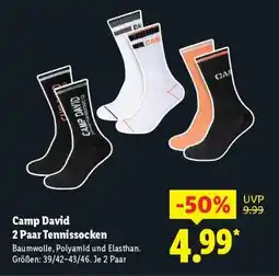 Lidl Camp David 2 Paar Tennissocken Angebot