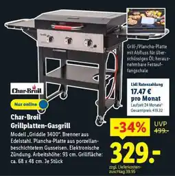 Lidl Char-Broil Grillplatten-Gasgrill Angebot