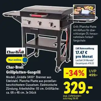 Lidl Char-Broil Grillplatten-Gasgrill Angebot