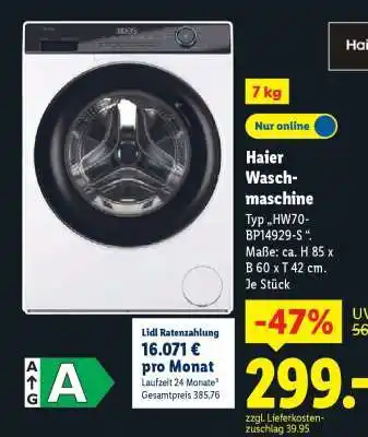 Lidl Haier Waschmaschine Angebot