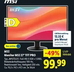 Lidl MSI Monitor MSI 27 TFT PRO Angebot
