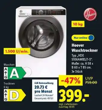 Lidl HOOVER Waschtrockner Angebot