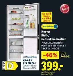 Lidl HOOVER Kühl-Gefrierkombination Angebot