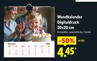 Lidl Wandkalender Digitaldruck 20x20 cm Angebot