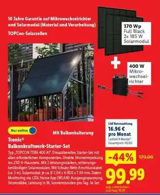 Lidl TRONIC Balkonkraftwerk-Starter-Set Angebot