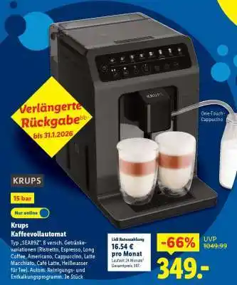 Lidl KRUPS Kaffeevollautomat Angebot