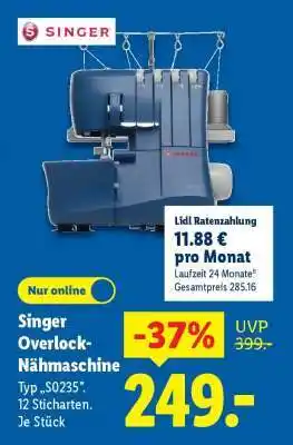 Lidl SINGER Overlock-Nähmaschine Angebot