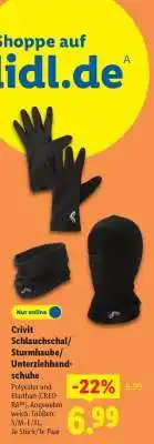Lidl Crivit Schlauchschal/Sturmhaube/Unterziehhandschuhe Angebot