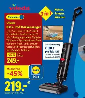 Lidl Vileda Nass- und Trockensauger Angebot