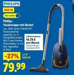 Lidl Philips Staubsauger mit Beutel Angebot