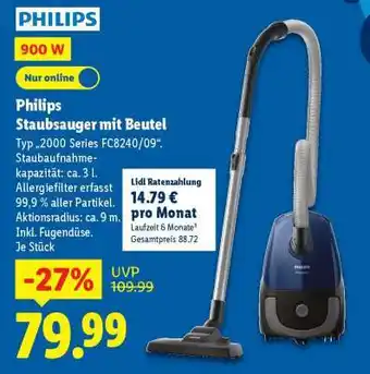 Lidl Philips Staubsauger mit Beutel Angebot