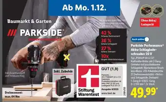 Lidl PARKSIDE PERFORMANCE Akku-Schlagbohrschrauber 20 V Angebot