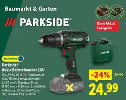 Lidl PARKSIDE Akku-Bohrschrauber 20 V Angebot