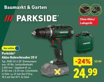 Lidl PARKSIDE Akku-Bohrschrauber 20 V Angebot