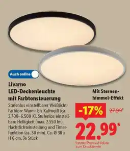 Lidl Livarno LED-Deckenleuchte mit Farbtonsteuerung Angebot