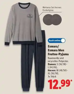 Lidl Esmara/ Esmara Men Frottee-Pyjama Angebot