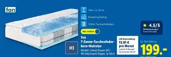 Lidl fan 7-Zonen-Taschenfederkern-Matratze Angebot