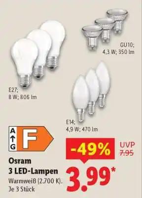 Lidl Osram 3 LED-Lampen Angebot
