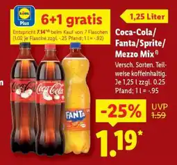 Lidl Coca-Cola / Fanta / Sprite / Mezzo Mix Angebot