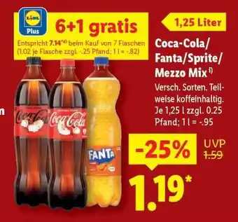 Lidl Coca-Cola / Fanta / Sprite / Mezzo Mix Angebot