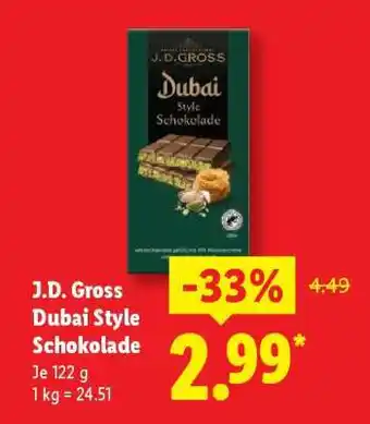 Lidl J.D. Gross Dubai Style Schokolade Angebot