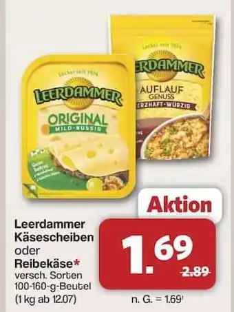 Famila Nord Ost Leerdammer Käsescheiben oder Reibekäse Angebot