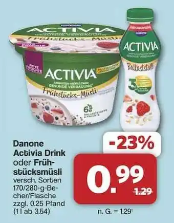 Famila Nord Ost Danone Activia Drink oder Frühstücksmüsli Angebot