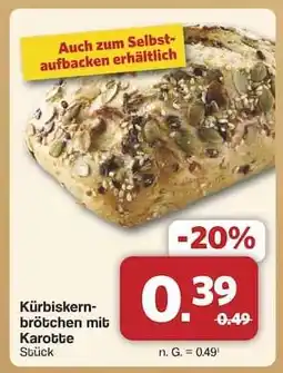 Famila Nord Ost Kürbiskernbrötchen mit Karotte Angebot