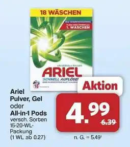 Famila Nord Ost Ariel Pulver, Gel oder All-in-1 Pods Angebot