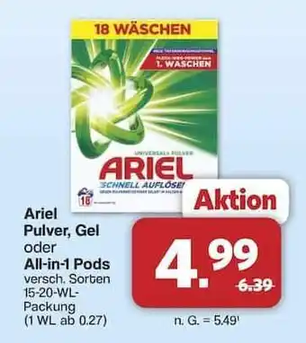 Famila Nord Ost Ariel Pulver, Gel oder All-in-1 Pods Angebot