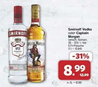 Famila Nord Ost Smirnoff Vodka oder Captain Morgan Angebot