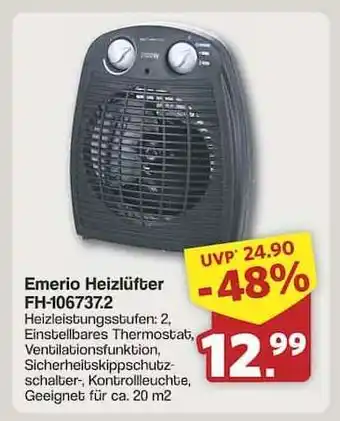 Famila Nord Ost Emerio Heizlüfter FH-106737.2 Angebot