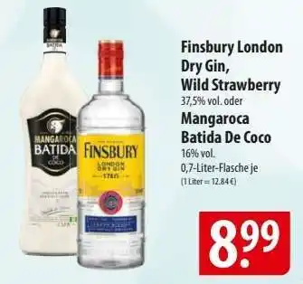 Famila Nord Ost Finsbury London Dry Gin, Wild Strawberry oder Mangaroca Batida De Coco Angebot