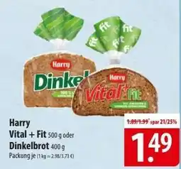 Famila Nord Ost Harry Vital + Fit 500 g oder Dinkelbrot 400 g Angebot