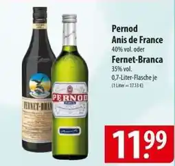 Famila Nord Ost Pernod Anis de France oder Fernet-Branca Angebot