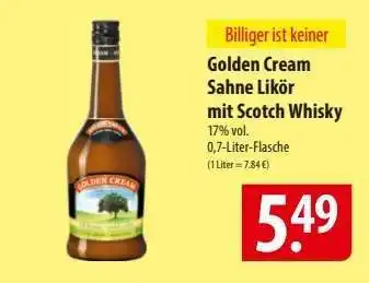 Famila Nord Ost Golden Cream Sahne Likör mit Scotch Whisky Angebot